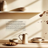 Neutrale keukenaccessoires met Sticky Dhikr kaarten set en harten rust thema